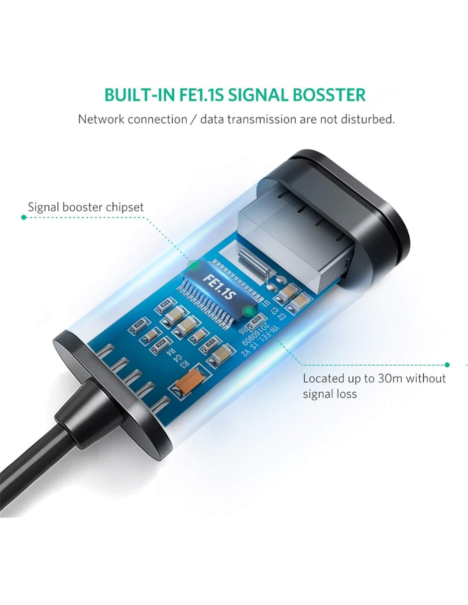 Cable Extensión USB 2.0 Activo UGREEN 5m C/ Amplificador Señal 480Mbps