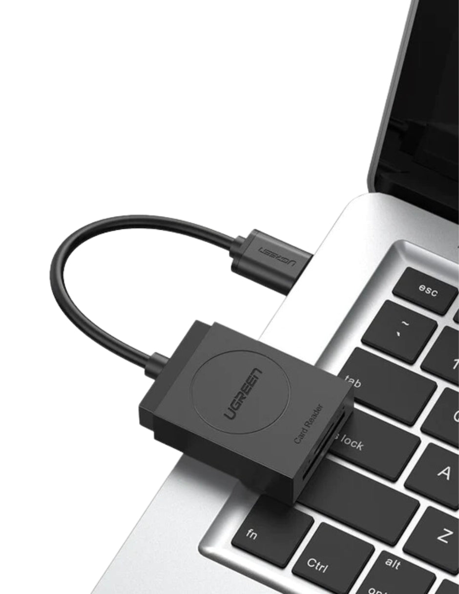 Lector de Tarjetas Ugreen 2 en 1, USB 3.0 a TF, SD y Micro SD Negro