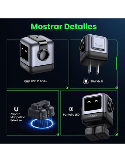 Cargador UGREEN Nexode 30W Tipo C Carga Rápida GaNRobot