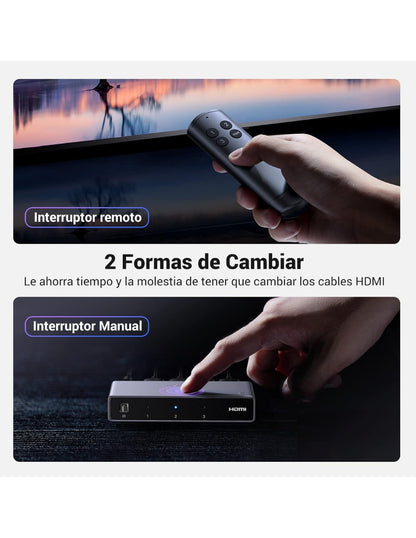 Switch HDMI UGREEN 3 Entradas 1 Salida 4K 60Hz / 8K 