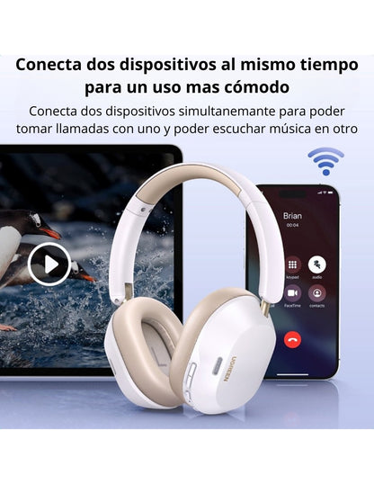 Audífonos de diadema inalámbricos HiTune Max5c UGREEN blancos