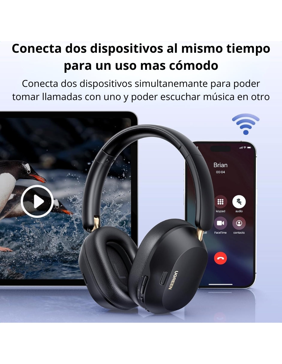 Audífonos de diadema inalámbricos HiTune Max5c UGREEN negros