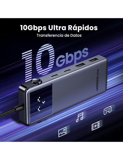 HUB 6 en 1 UGREEN UNO 3 USB-C, 2 USB-A, 1 HDMI 4K/60hz