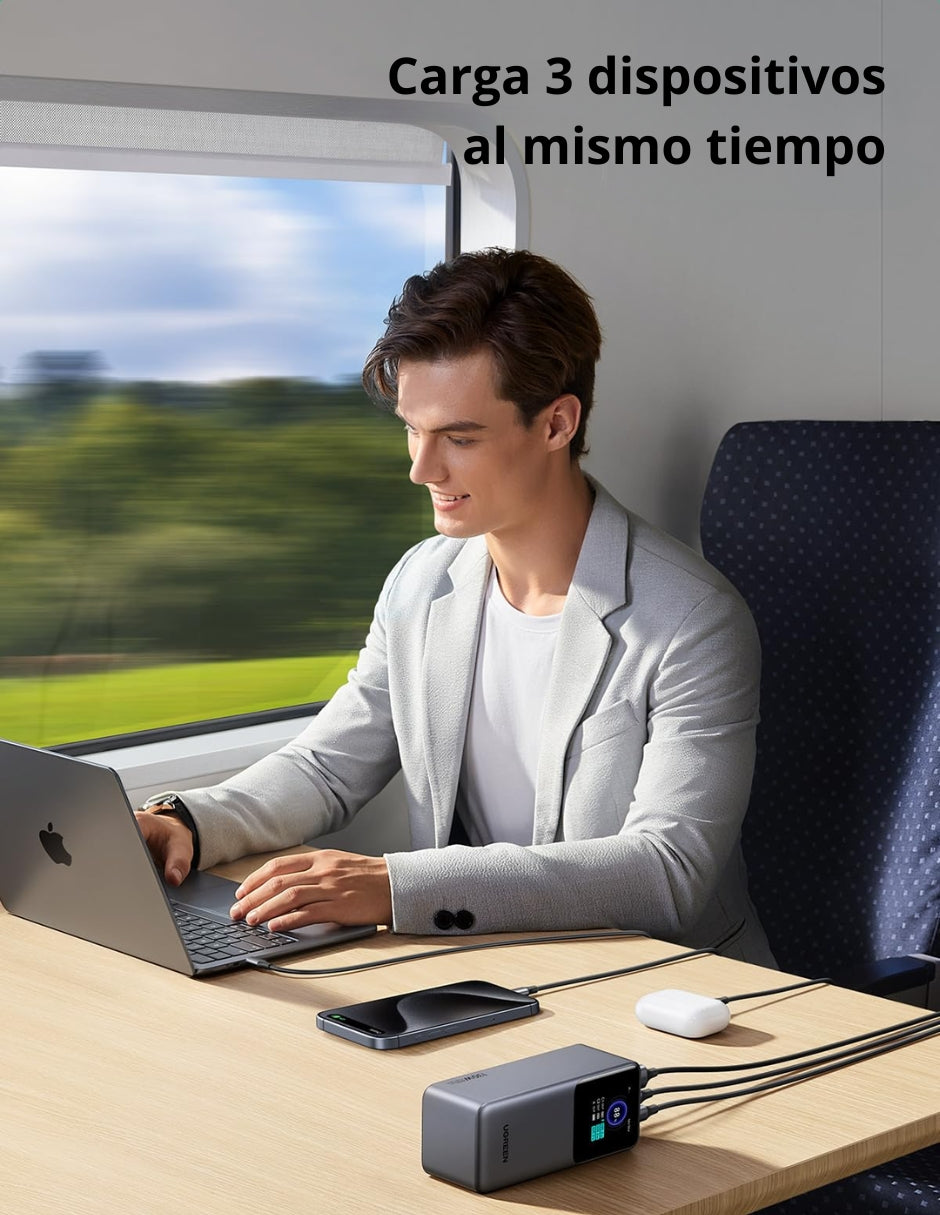 Power Bank Ugreen Nexode 25,000mAh de 200W Pantalla digital