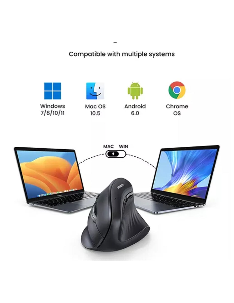Mouse Vertical UGREEN Inalámbrico Ergonómico Bluetooth 4000 DPI