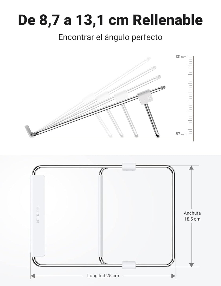 Soporte Ugreen LP230 Laptop Aluminio Ajustable Plegable 11-17"