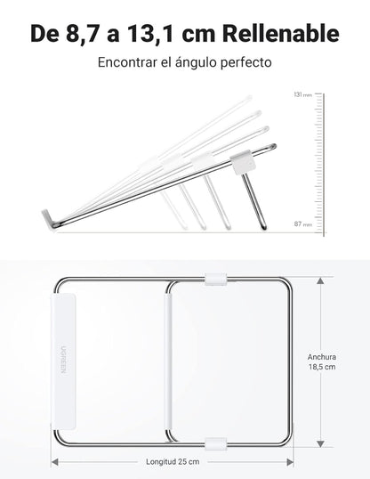 Soporte Ugreen LP230 Laptop Aluminio Ajustable Plegable 11-17"