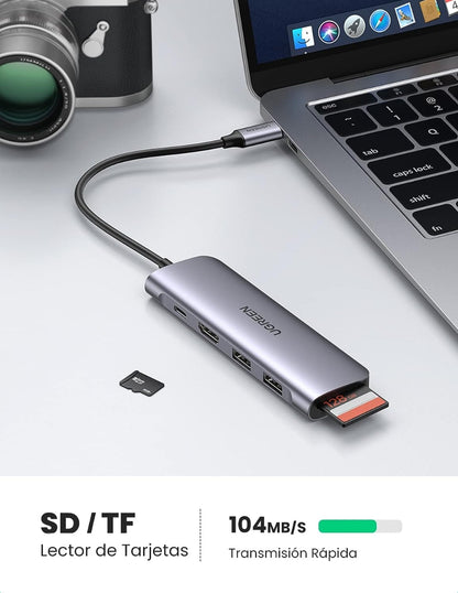 Hub USB C Ugreen 6 en 1 100W