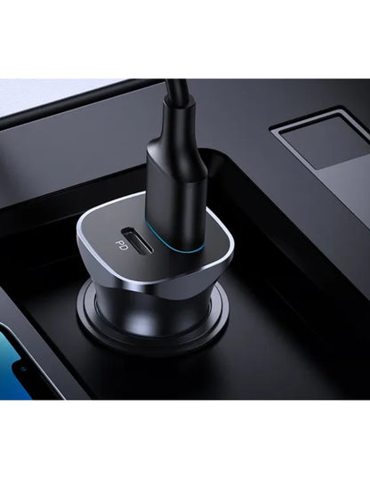Cargador Auto Ugreen 30780 24W Usb-C PD Y Usb-A QC 3.0 Aluminio