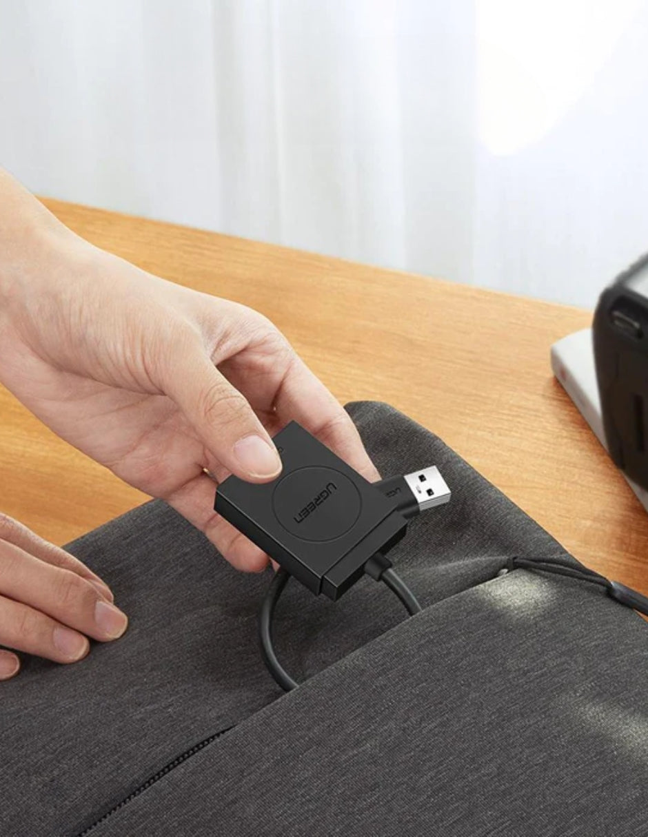 Lector de Tarjetas Ugreen 2 en 1, USB 3.0 a TF, SD y Micro SD Negro