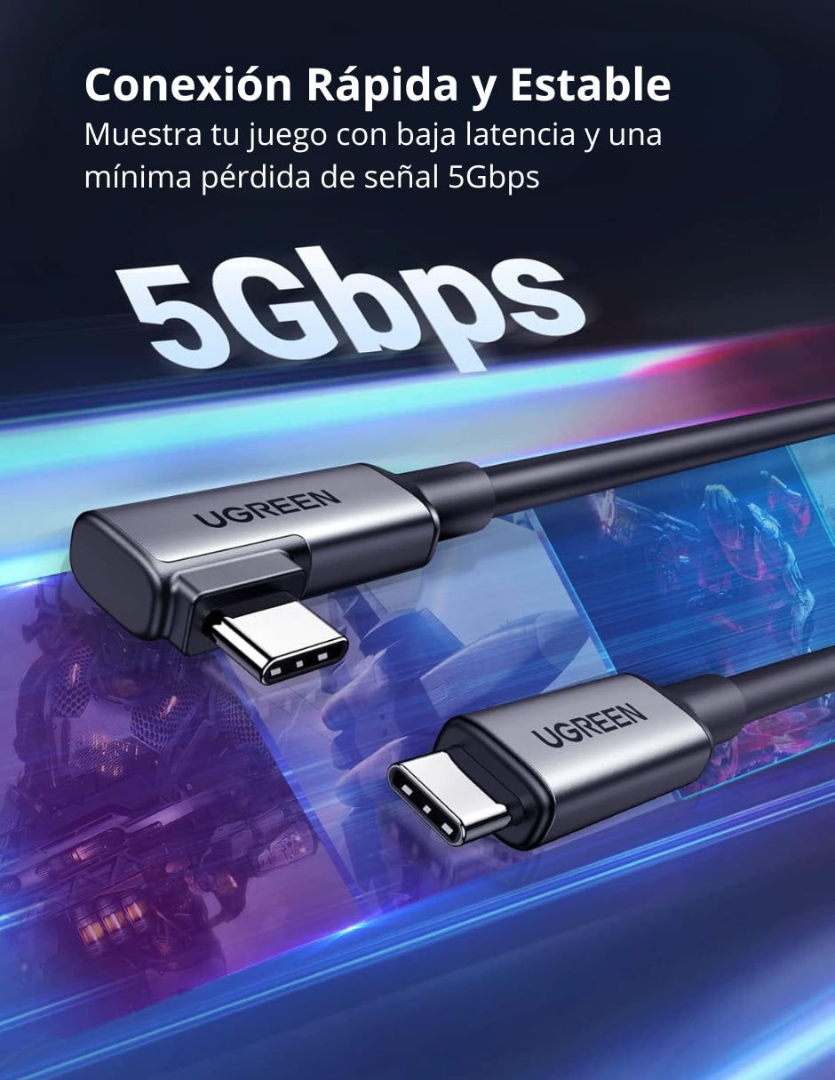 Cable Link Ugreen 90629 Usb C A Usb C 5m Quest 2 Vr 60w