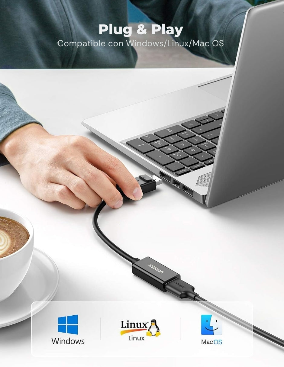 Adaptador Ugreen DisplayPort a HDMI 4K@60Hz Unidireccional 70694