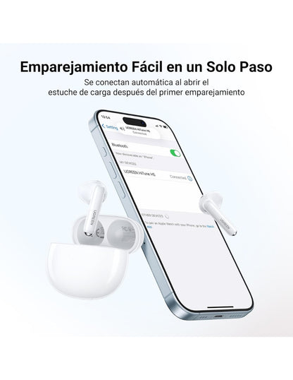 Audífonos Inalámbricos Bluetooth 5.3 UGREEN In ear con Cancelación de ruido Blancos