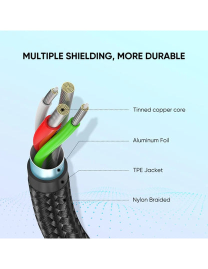 Cable USB-A a Tipo C Ugreen Reforzado con Nylón de 2m Negro