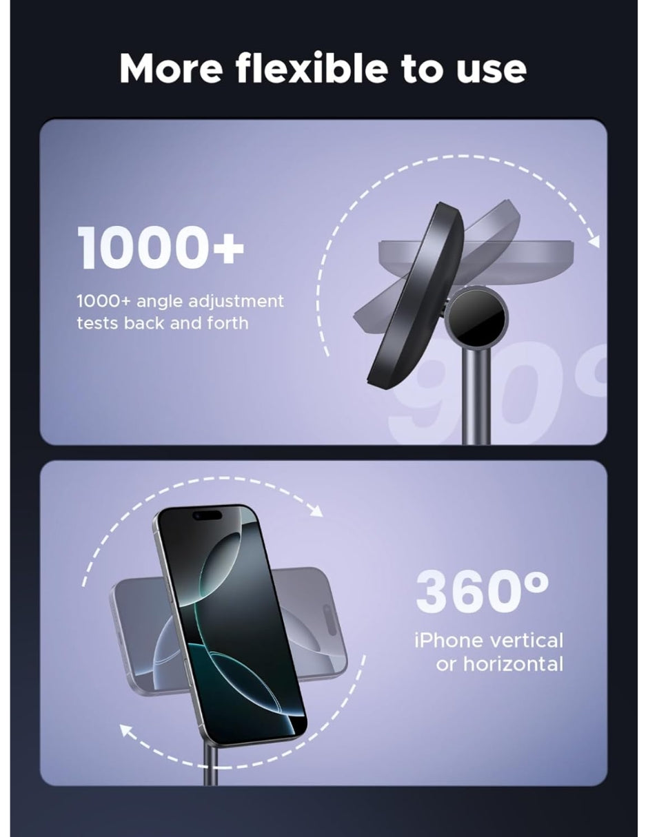 Soporte de carga magnético Ugreen 2 en 1 de 15W Qi2