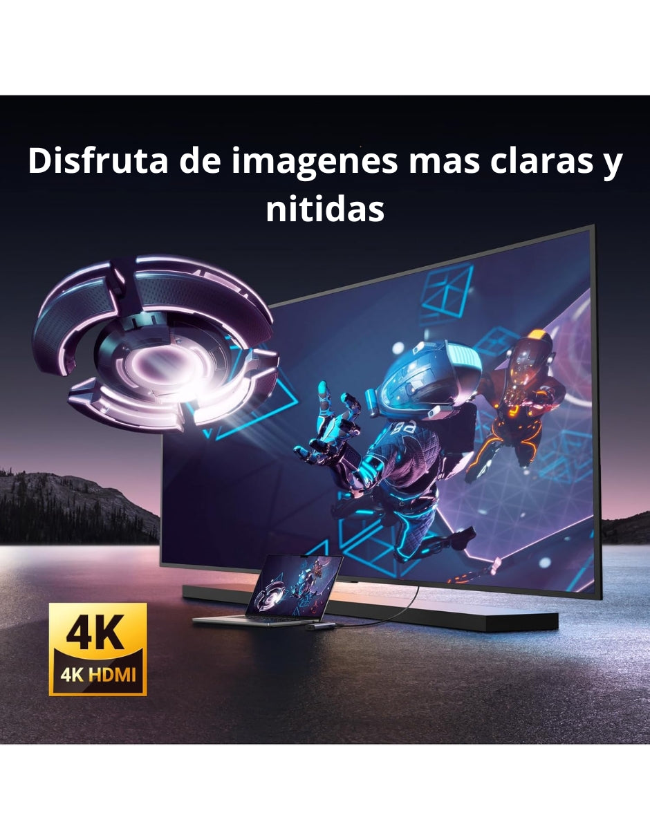 HUB USB-C 6 en 1 UGREEN 3 USB-A, 1 USB-C, HDMI 4K/30hz y Ethernet