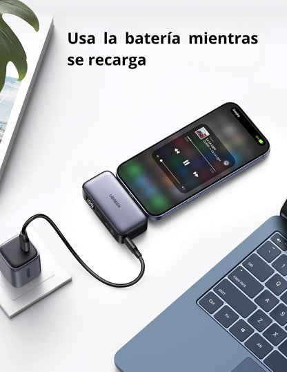 Power Bank Ugreen de 5000mAh tipo C 22.5W con pantalla LED
