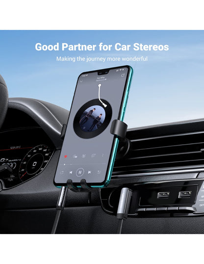 Cable Audio Ugreen Auxiliar Jack 3.5mm Macho Plano 2 Metros Ángulo 90°