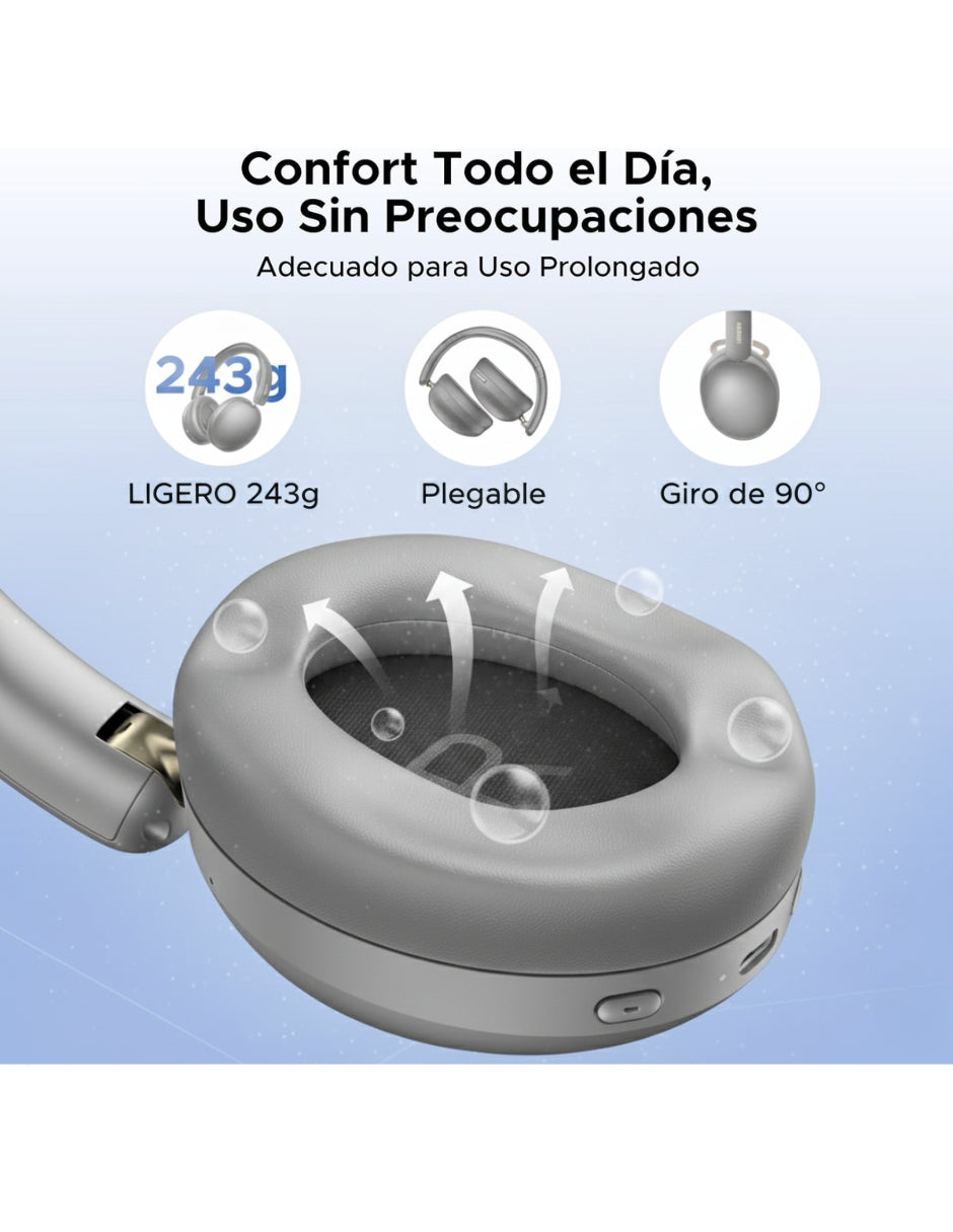 Audífonos Inalámbricos Ugreen Studio Max2 Gris 80H Batería, Audio 3D