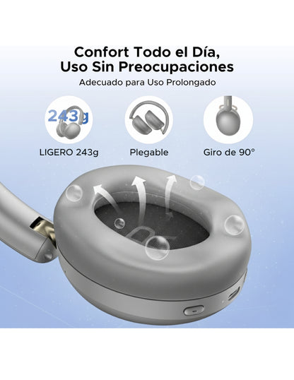 Audífonos Inalámbricos Ugreen Studio Max2 Gris 80H Batería, Audio 3D
