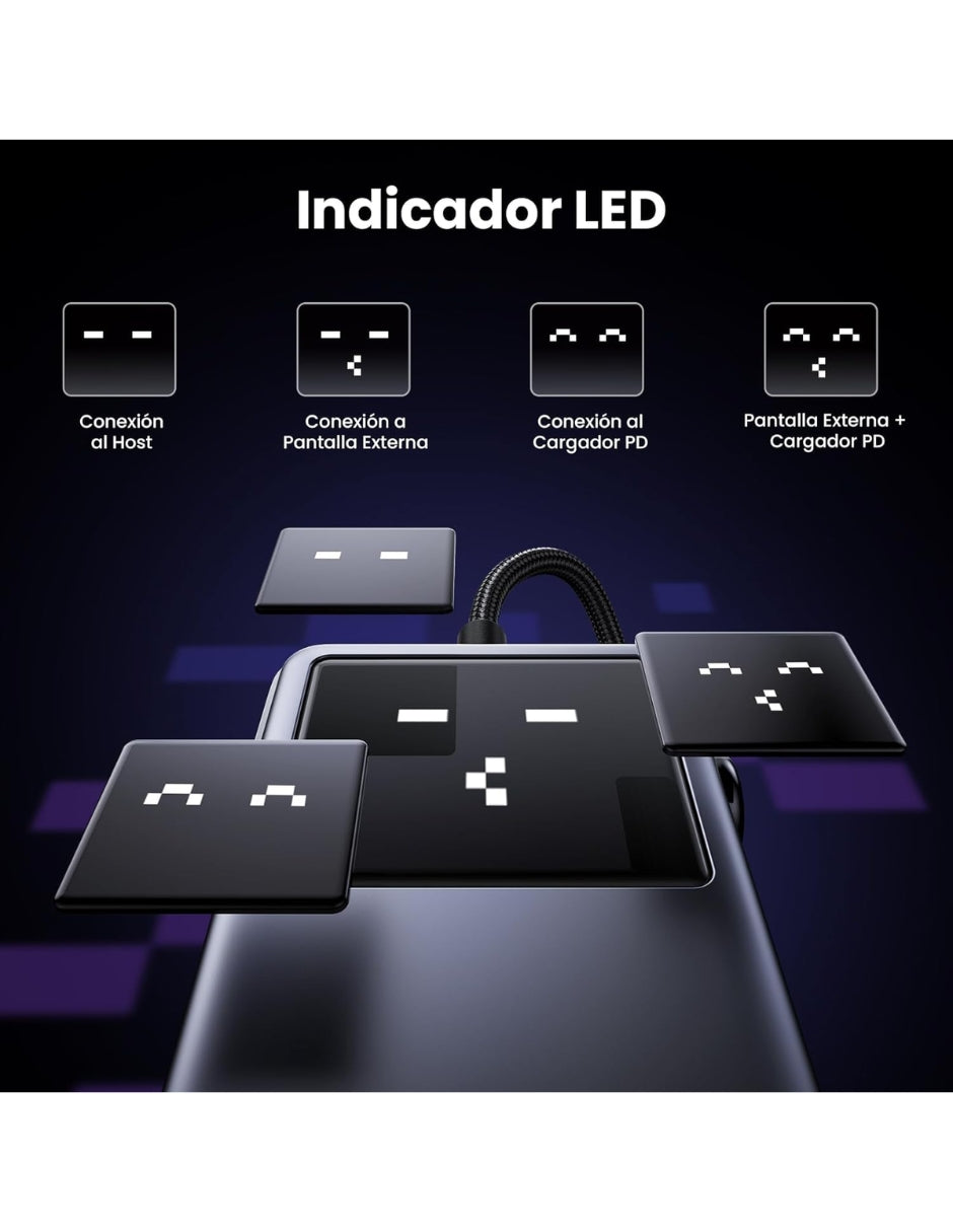 HUB 6 en 1 UGREEN UNO 3 USB-C, 2 USB-A, 1 HDMI 4K/60hz