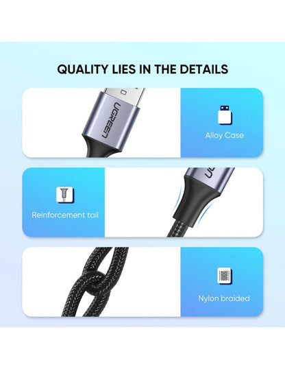 Cable USB-A a Tipo C Ugreen Reforzado con Nylón de 2m Negro