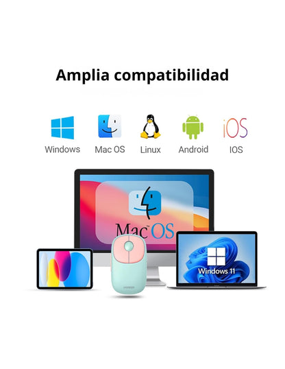 Mouse Inalámbrico UGREEN MU102 FUN+ Recargable Bluetooth 4000 DPI Silencioso Ergonómico