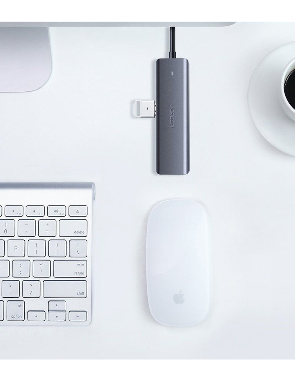 HUB 4 en 1 Ugreen USB-A a USB 3.0 5Gbps Gris