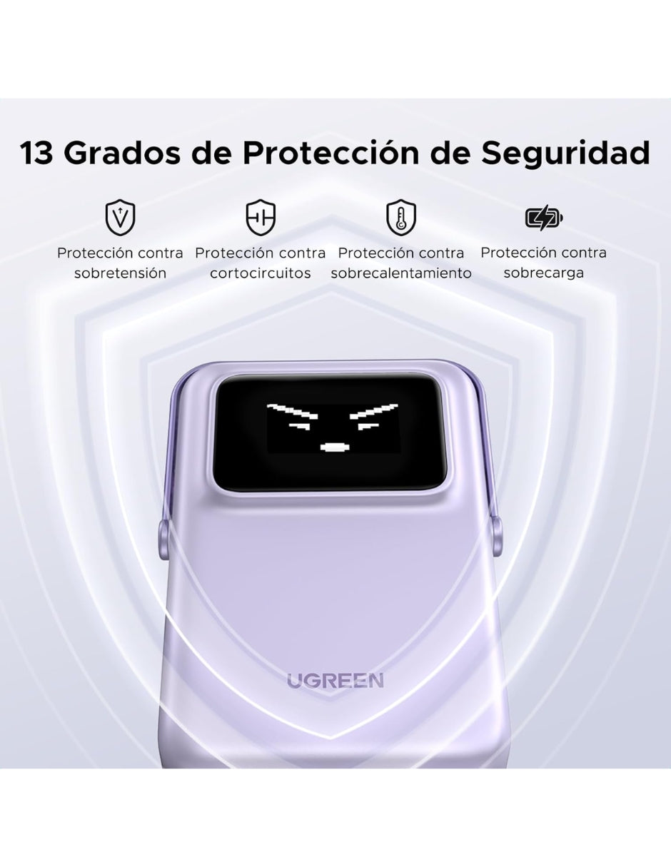 Power Bank Ugreen MagSafe Mini 5000mAh 20W con pantalla Morado
