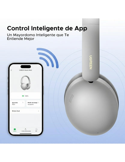 Audífonos Inalámbricos Ugreen Studio Max2 Gris 80H Batería, Audio 3D
