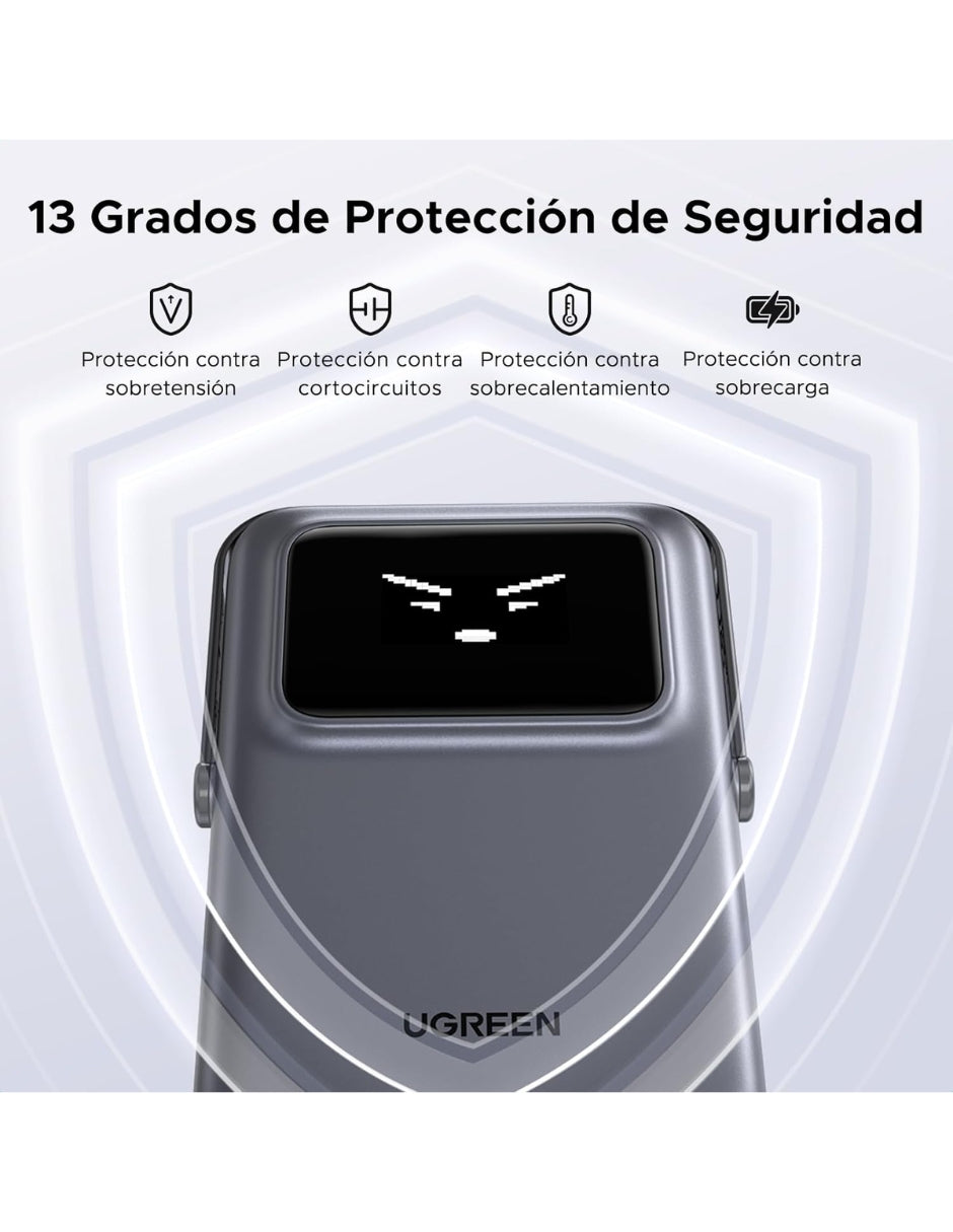 Power Bank Ugreen 10,000mAh MagSafe Mini 7.5W con pantalla Gris