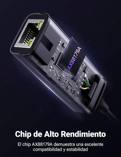 UGREEN Adaptador USB C a Ethernet, Gigabit 1000Mbps.