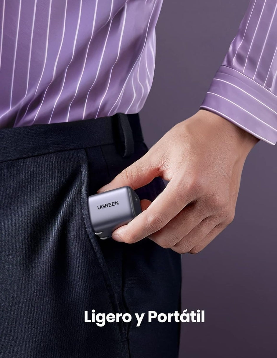 Mini Cargador UGREEN Nexode USB C 30W GAN Cargador Tipo C Gris