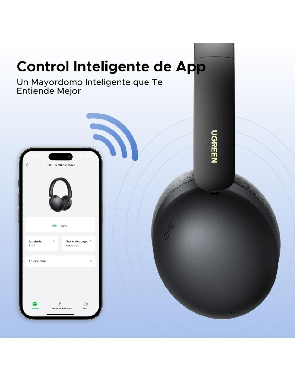 Audífonos Inalámbricos Ugreen Studio Max2 Negro 80H Batería, Audio 3D