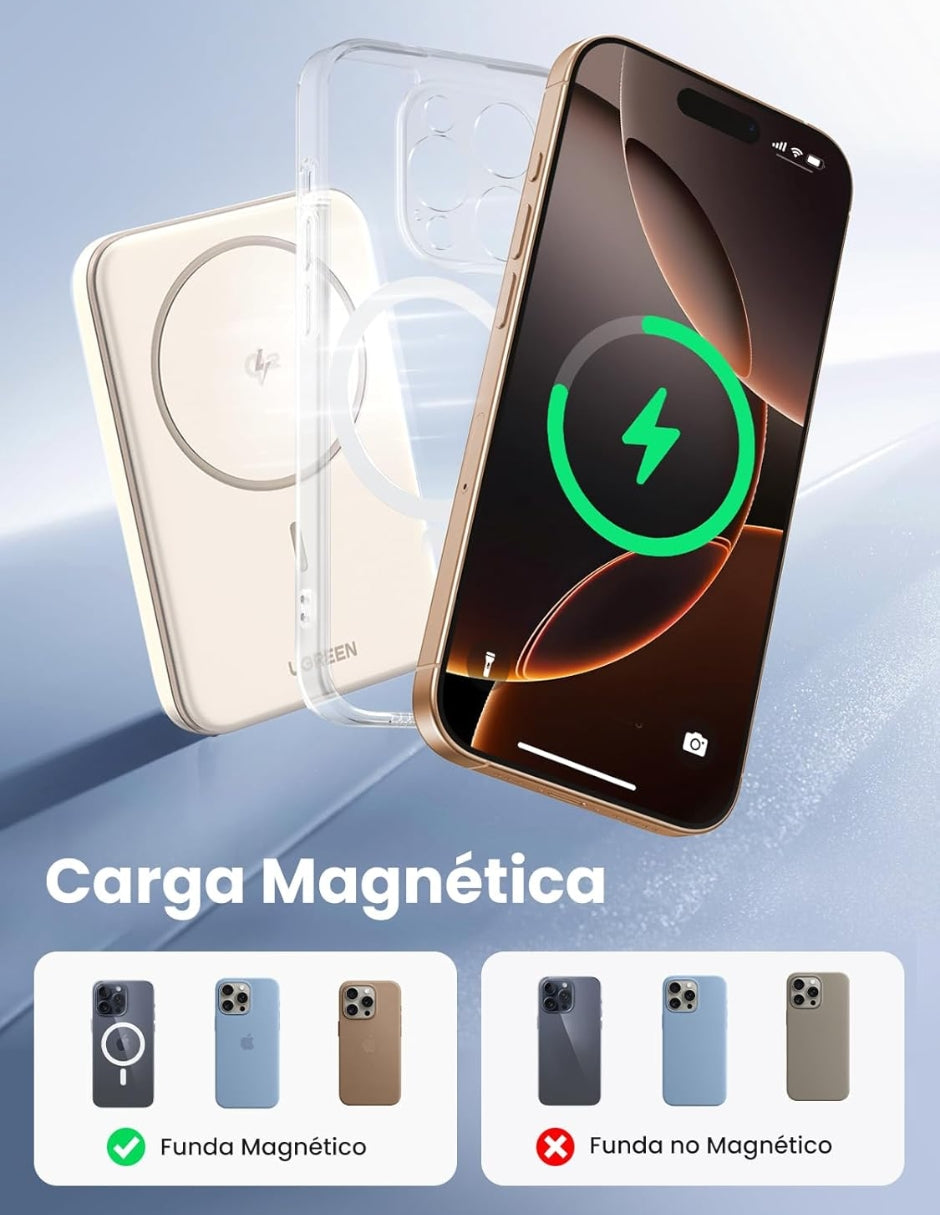 Power Bank Ugreen MagSafe Mini 5000mAh USB C 15W Blanco