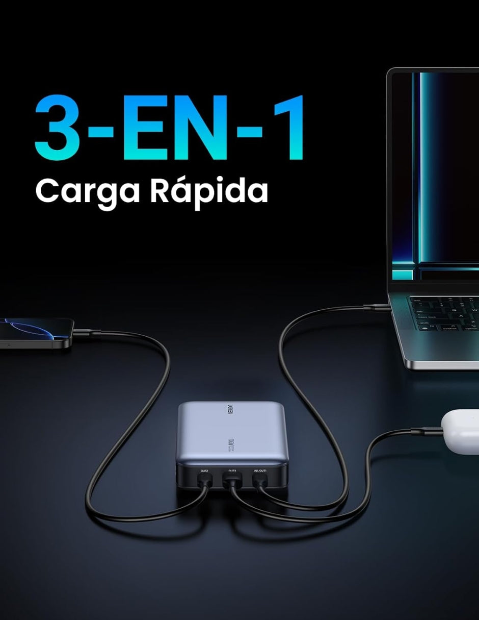 Power Bank Ugreen 20,000 mAh de 100W con pantalla digital