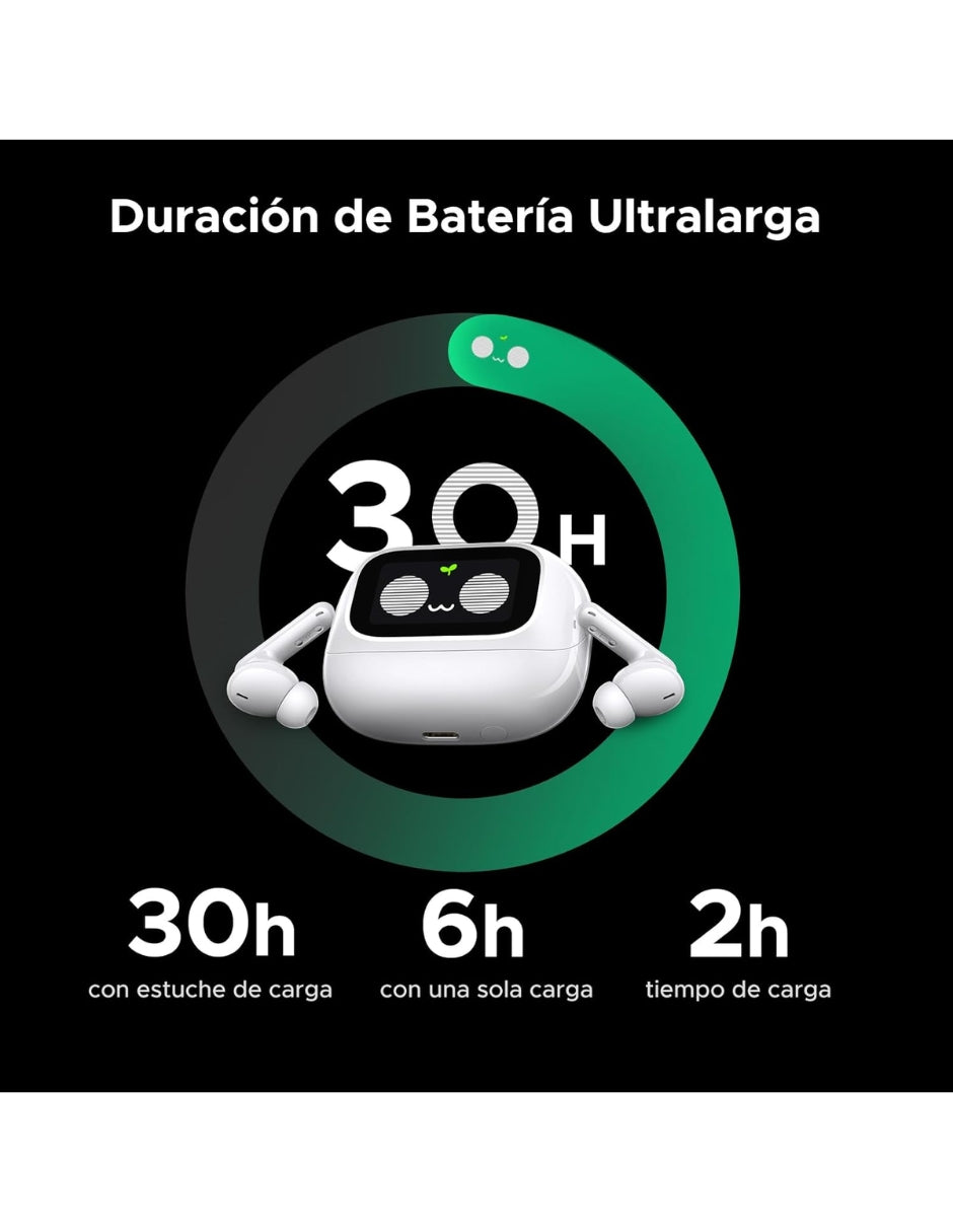 Audífonos Inalámbricos ANC EchoBuds UGREEN con pantalla inteligente