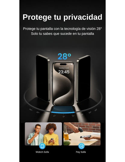 Mica de privacidad Ugreen anti-huellas para iPhone 15 Pro
