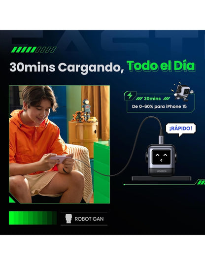 Cargador UGREEN Nexode 30W Tipo C Carga Rápida GaNRobot