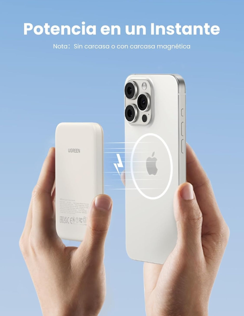 Power Bank Ugreen MagSafe Mini 5000mAh USB C 15W Blanco